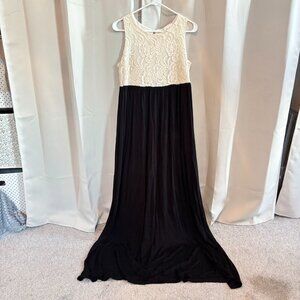 Vtg Ella Mara Maxi Dress Large Floral Lace Fairy Grunge Whimsigoth Western 18850